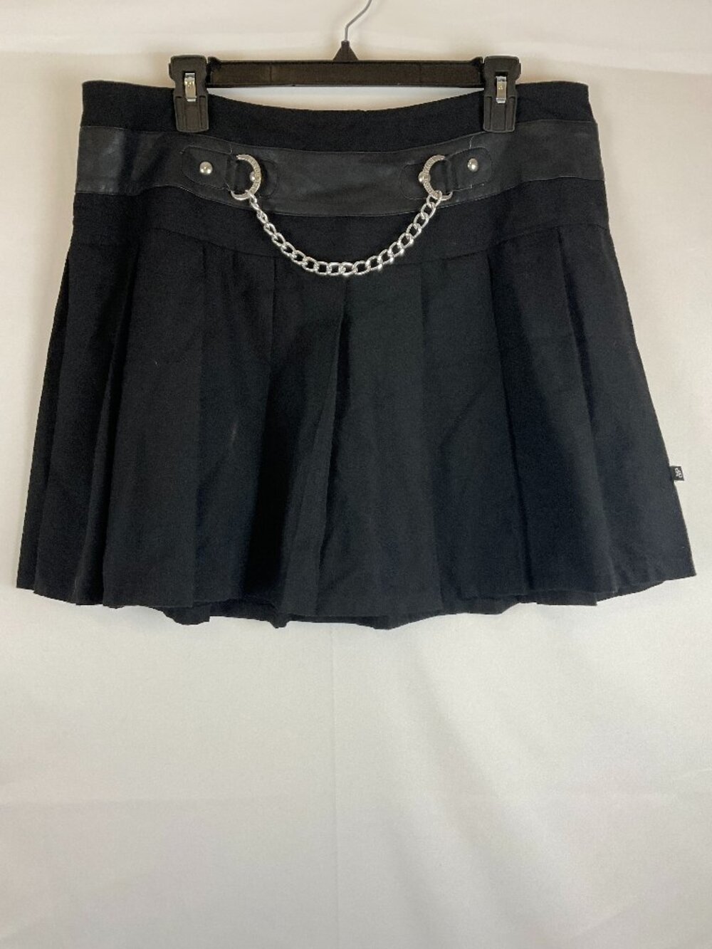 Royal Bones Daang Goodman Pleated Skirt XL Black Mini Goth